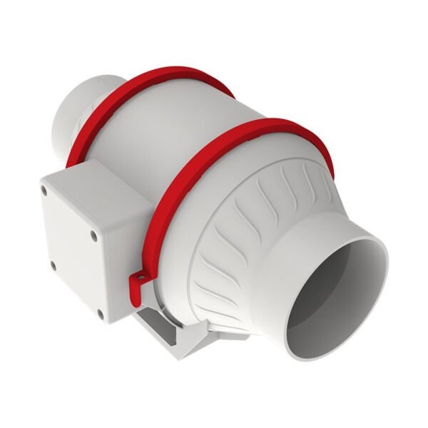 DF100-MS/AS-HA 4 Inch EC Motor Mixed-Flow Inline Duct Fan with PP Plastic Housing