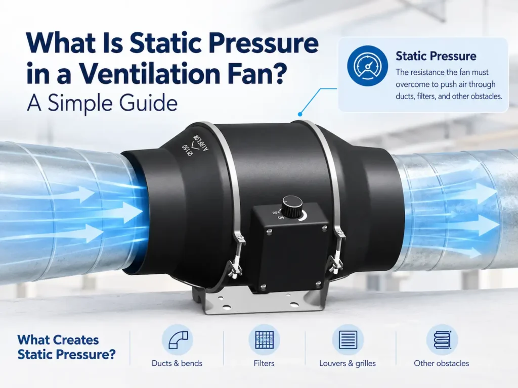 Relationship between airflow and static pressure in a ventilation system