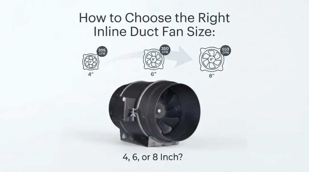 4, 6, and 8 inch EC inline duct fans